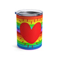 Rainbow Heart Love Pride Stainless Steel Tumbler 10oz