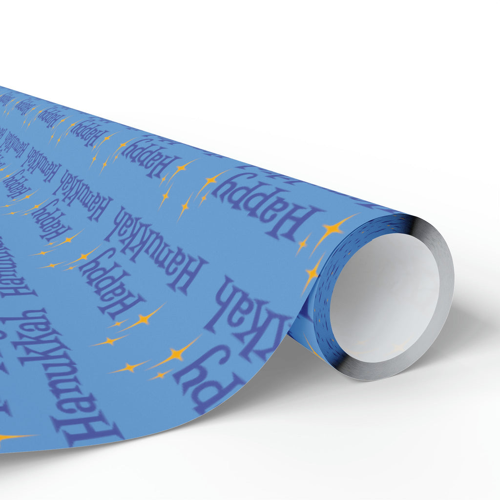 Happy Hanukkah Starburst Atomic Mid Century Retro Style Holiday Gift Wrap Paper - Glossy Or Matte