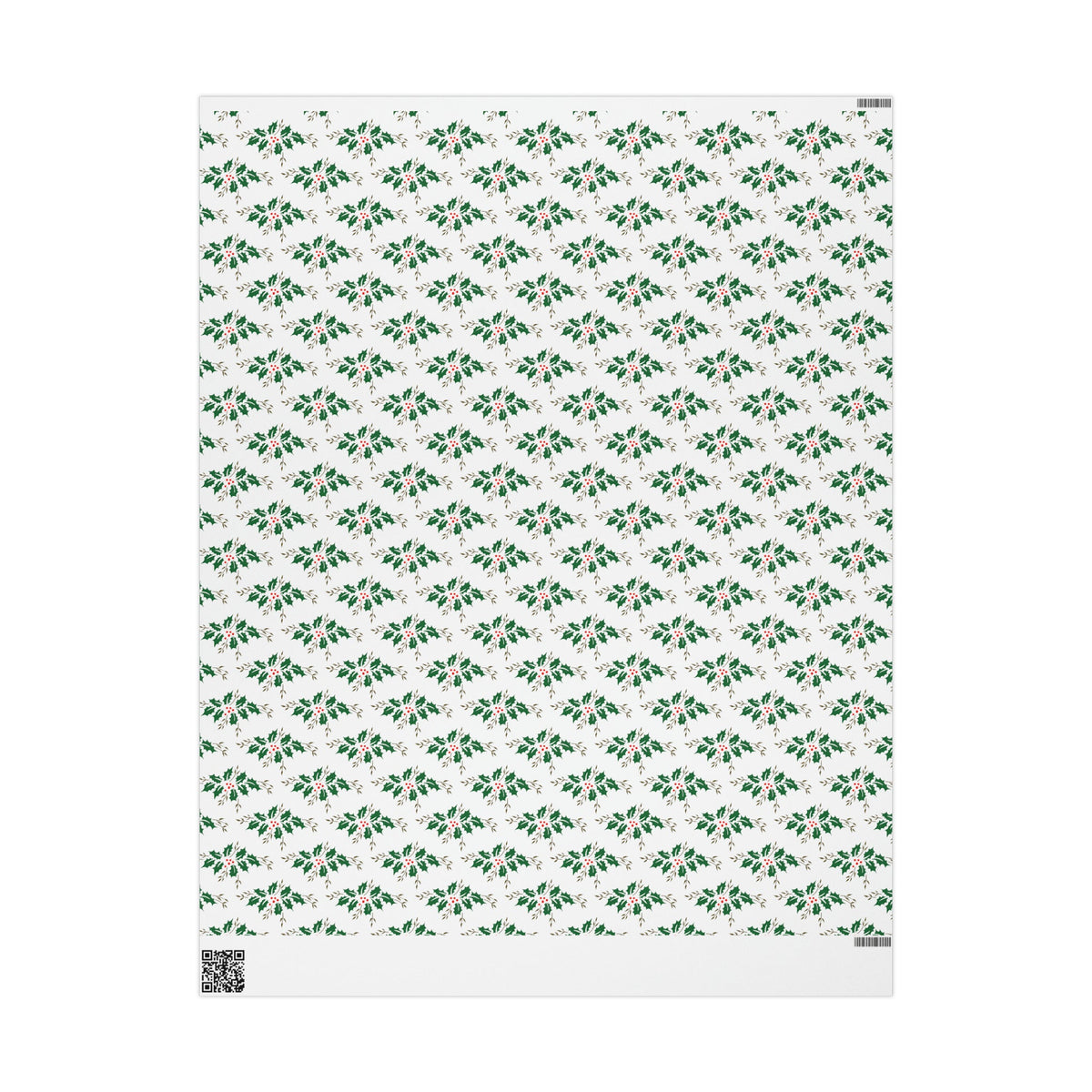 Vintage Christmas Holly Mid Century Retro Christmas Print Holiday Gift Wrap Paper - Glossy Or Matte