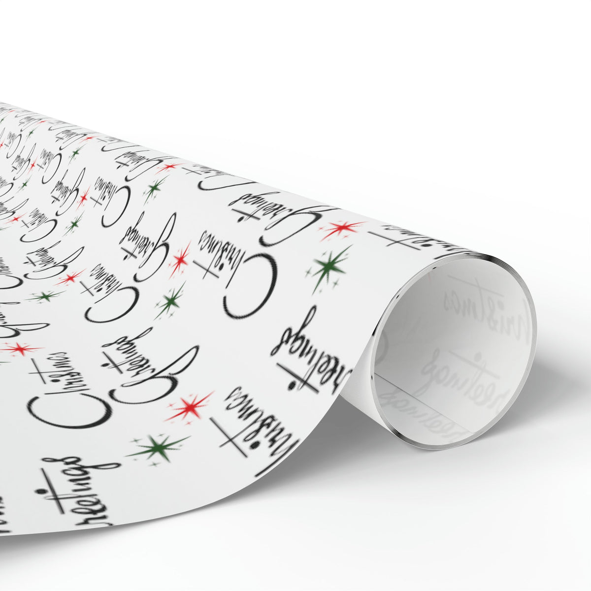 Christmas Greetings Starburst Atomic Mid Century Retro Christmas Style Holiday Gift Wrap Paper - Glossy Or Matte