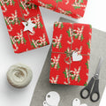 Joy Candy Canes Retro Christmas Holiday Gift Wrap Paper - Glossy Or Matte