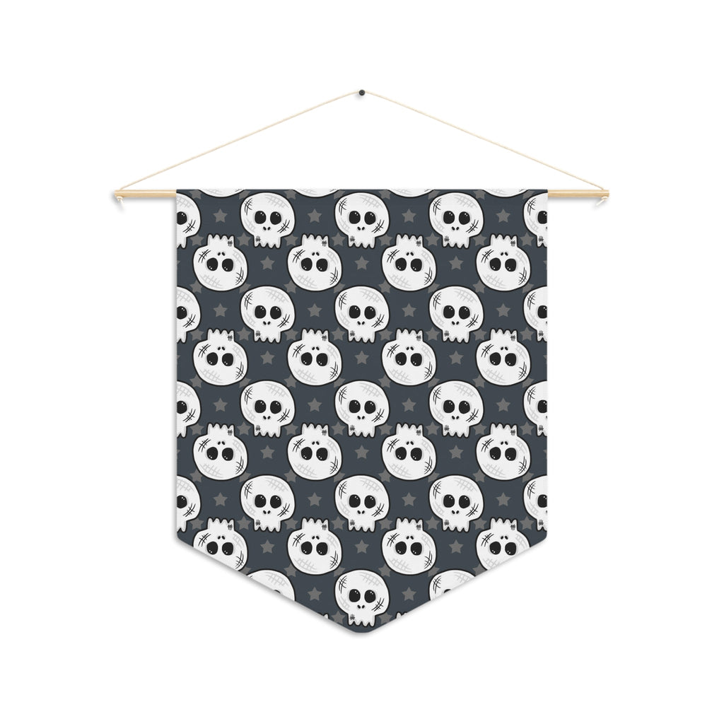 Skulls And Stars Halloween Decor Print Wall Hanging Banner Flag