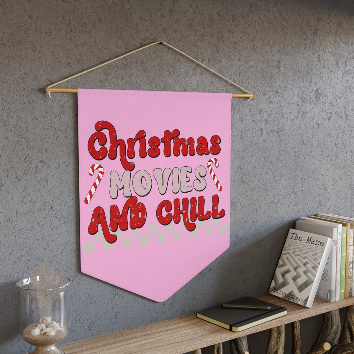 Christmas Movies And Chill Christmas Print Wall Hanging Banner Flag
