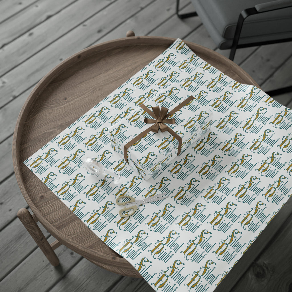 Silent Night Retro Style Christmas Holiday Gift Wrap Paper - Glossy Or Matte