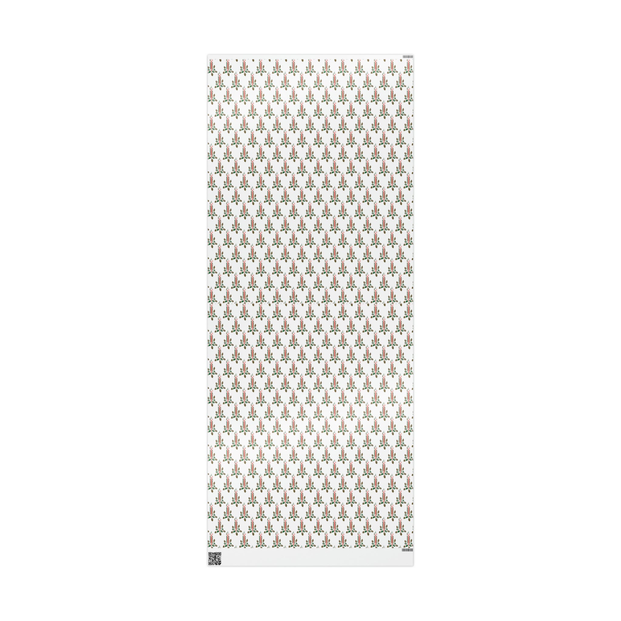 Christmas Candles With Holly Mid Century Retro Christmas Print Holiday Gift Wrap Paper - Glossy Or Matte
