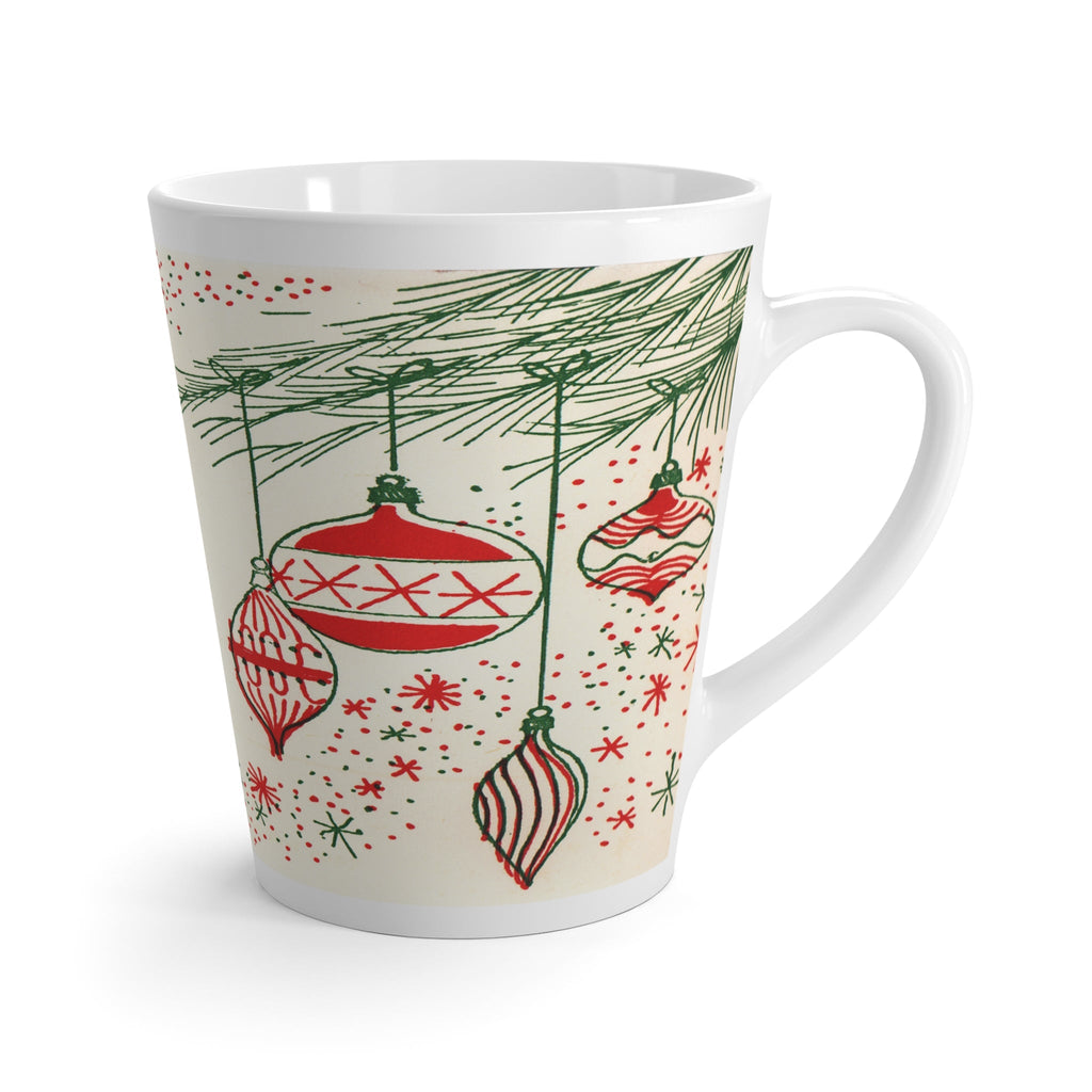 Christmas Ornaments Mid Century Retro Christmas Print Latte Coffee Mug