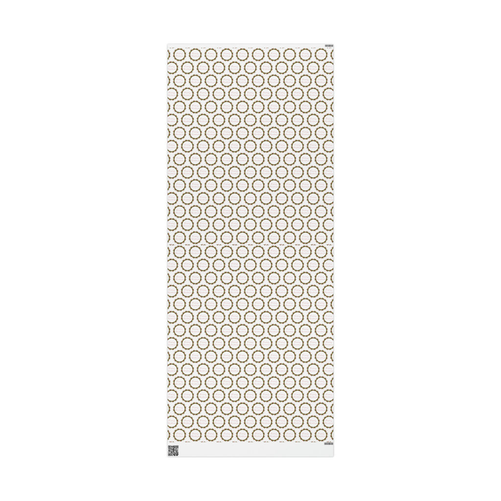 Merry Christmas Wreath Retro Christmas Print Holiday Gift Wrap Paper - Glossy Or Matte
