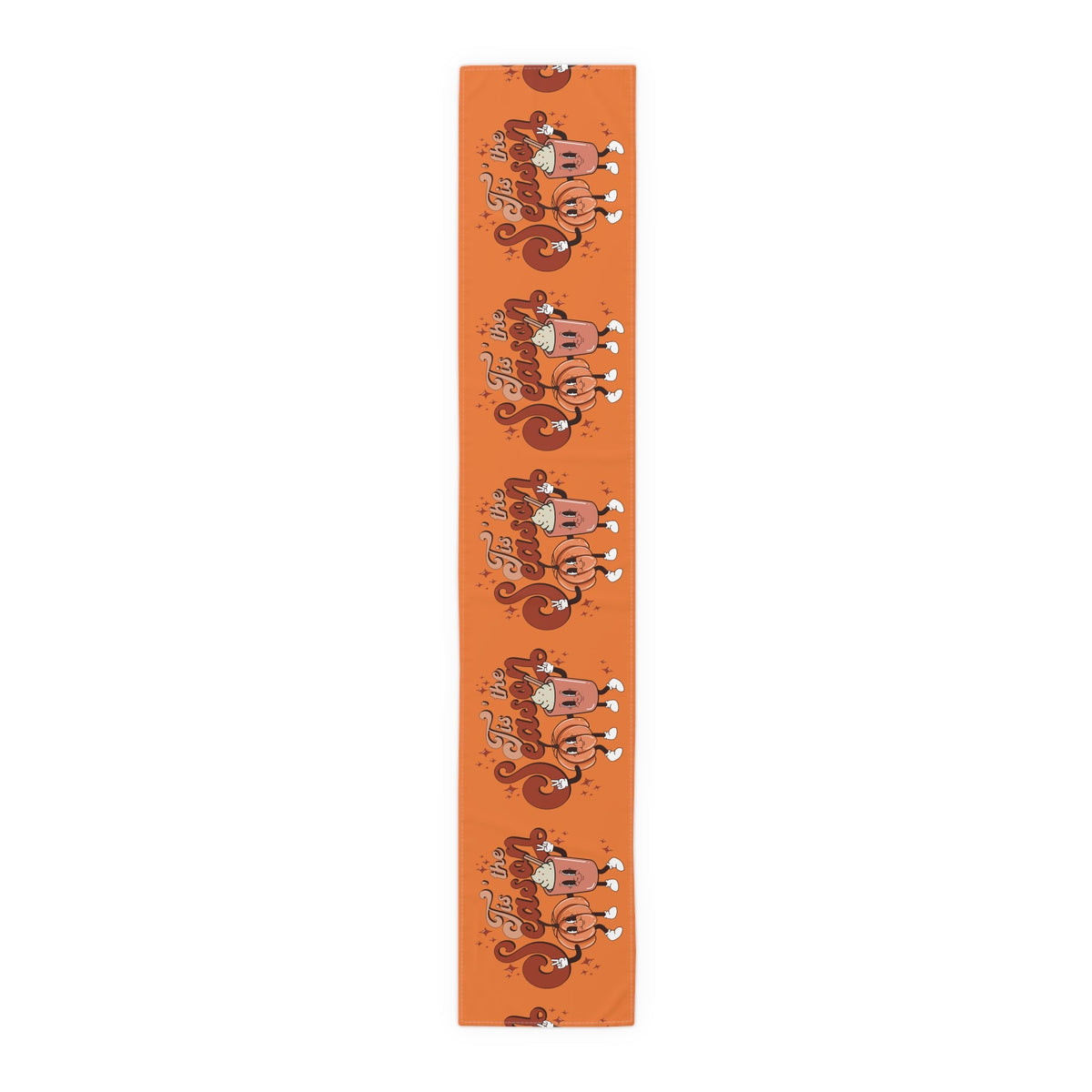 Tis The Season For Pumpkin Spice Retro Style Fall Autumn Decor Cotton PolyTable Runner