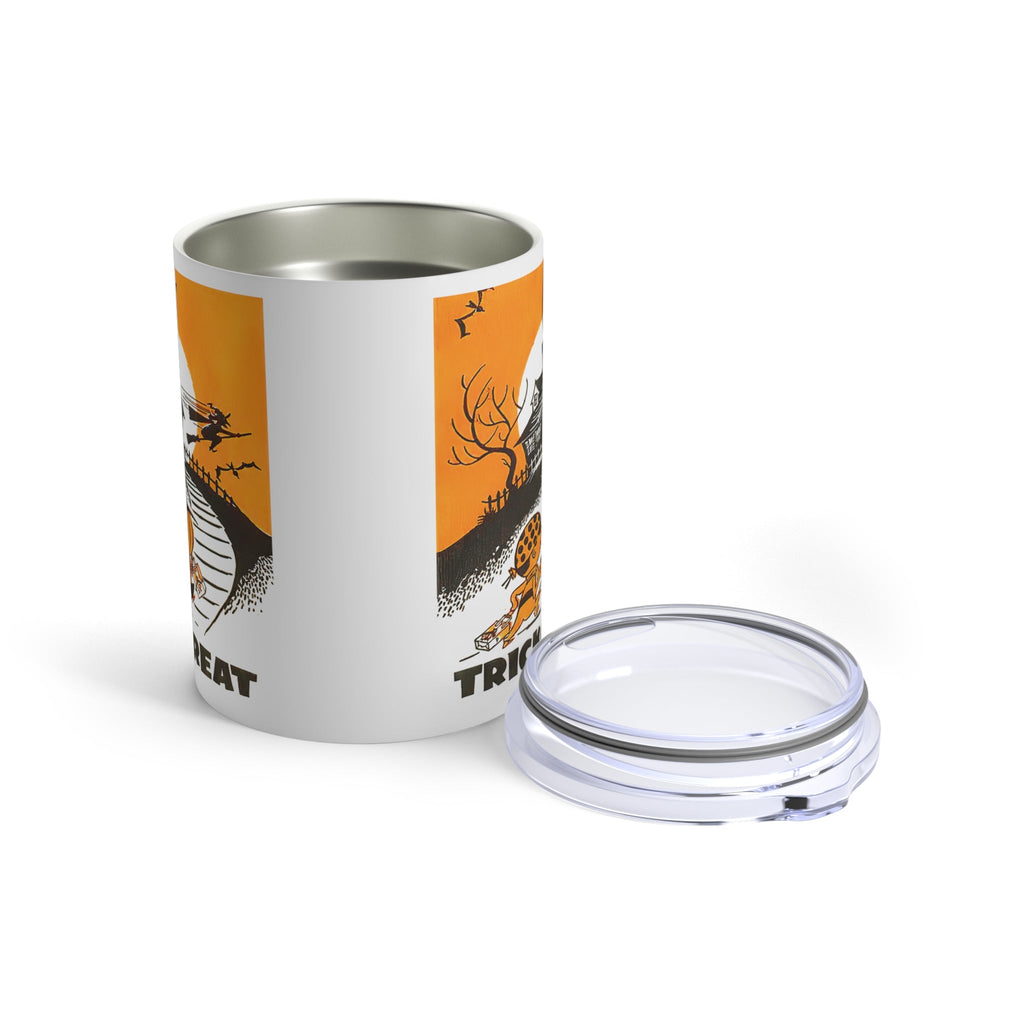 Trick Or Treat Haunted House Retro Halloween Print Stainless Steel Tumbler 10oz