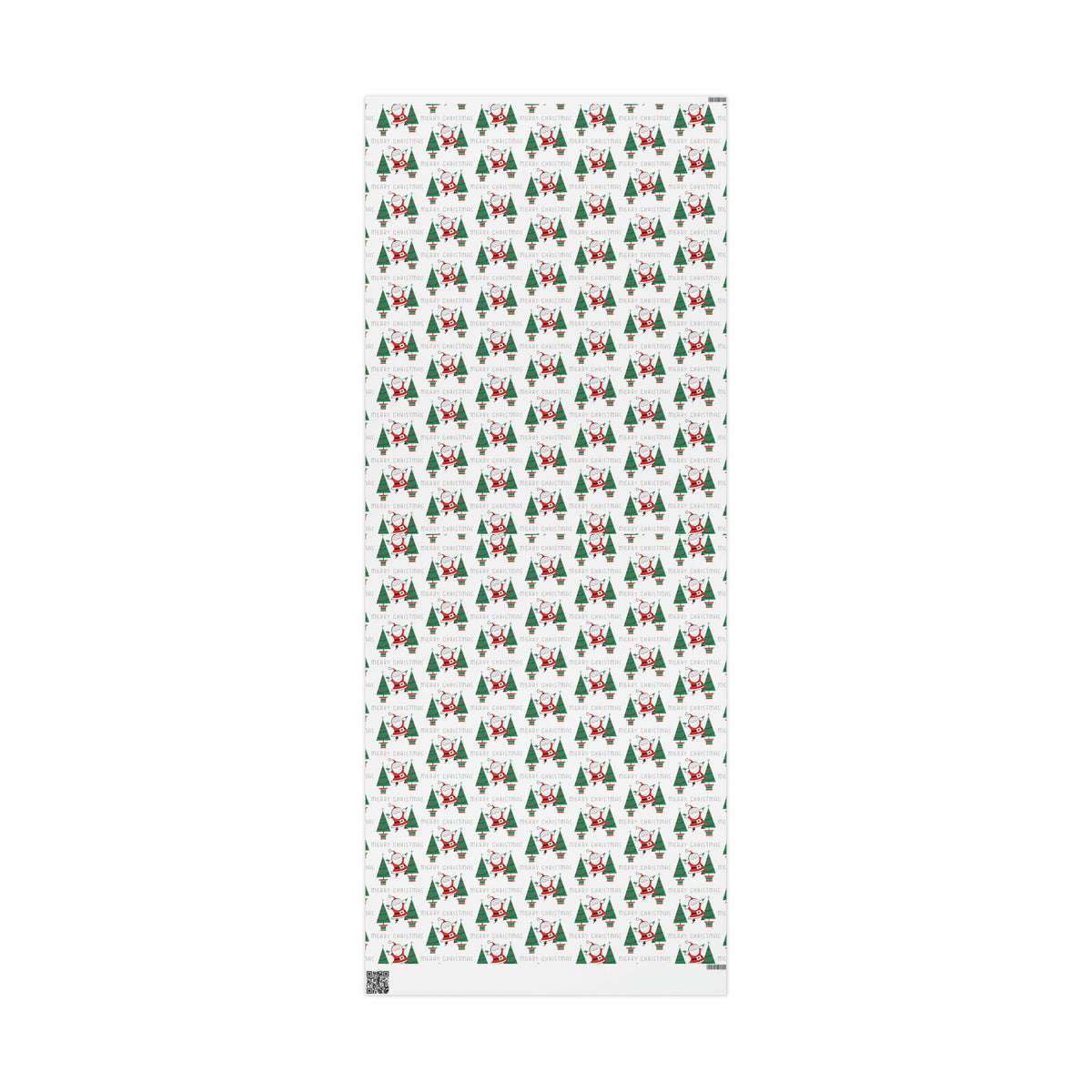 Merry Christmas Santa Christmas Trees Mid Century Retro Christmas Print Holiday Gift Wrap Paper - Glossy Or Matte