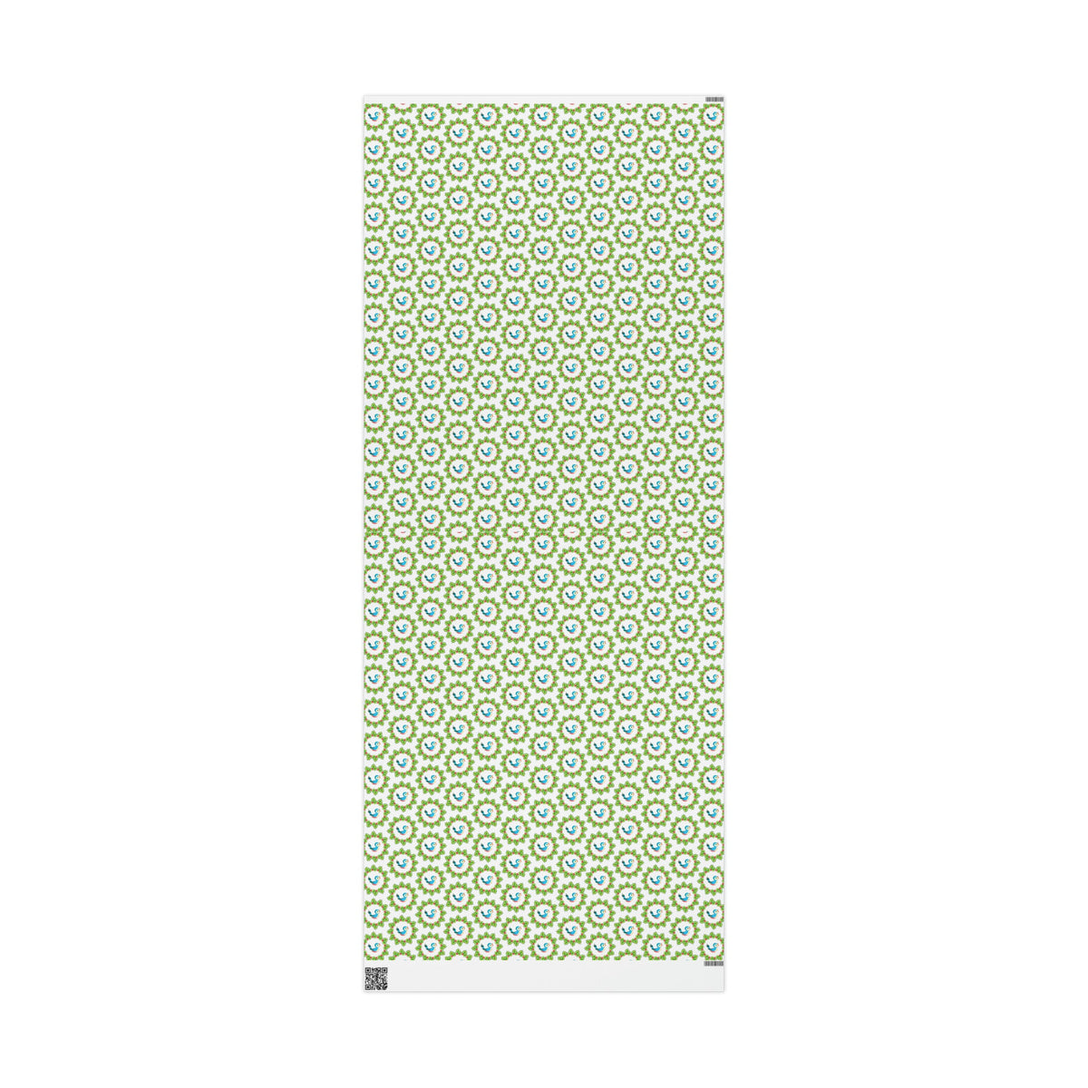 Christmas Bluebirds In Holly Wreath Mid Century Retro Christmas Print Holiday Gift Wrap Paper - Glossy Or Matte