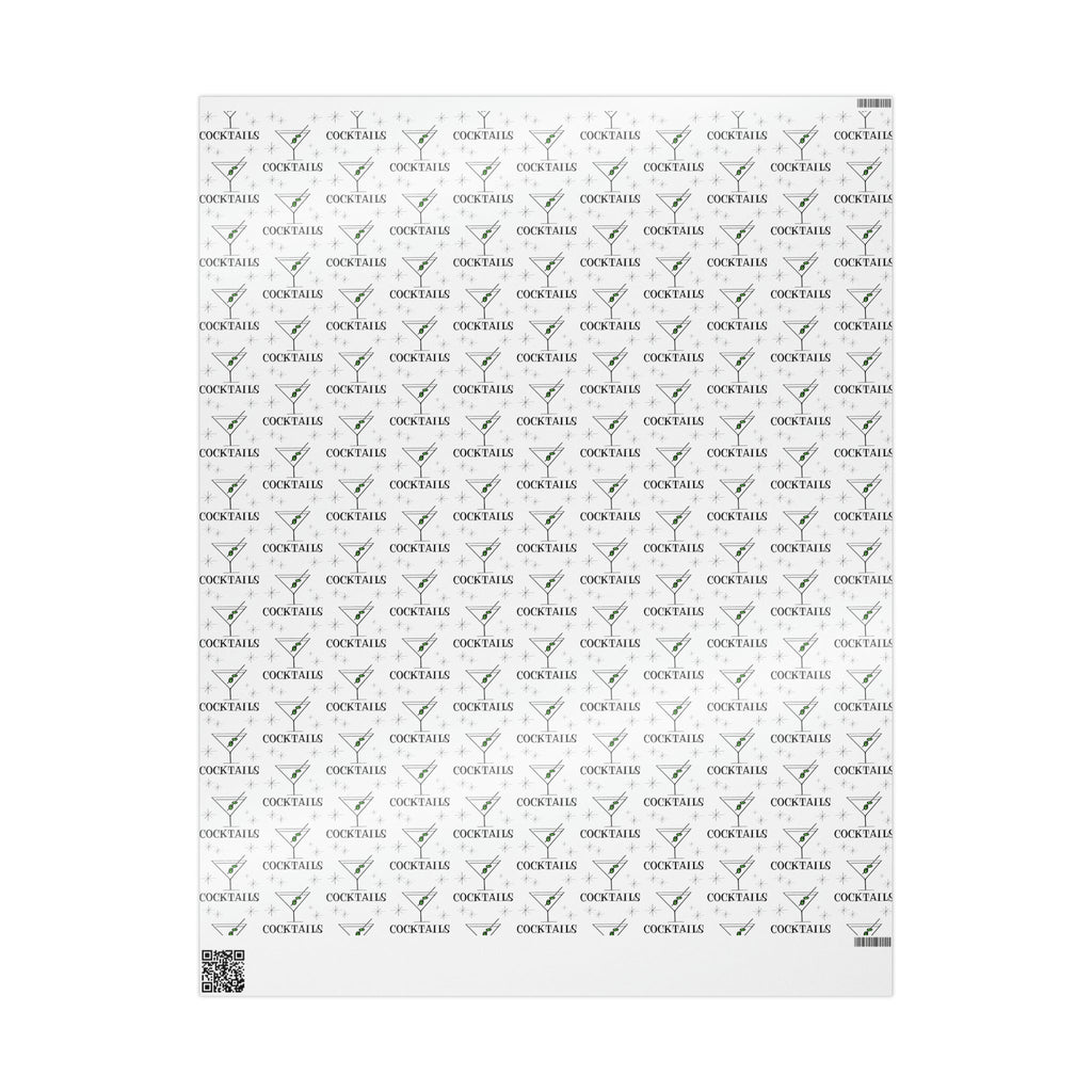 Martini Cocktails Stars Atomic Mid Century Retro Print Holiday Gift Wrap Paper - Glossy Or Matte
