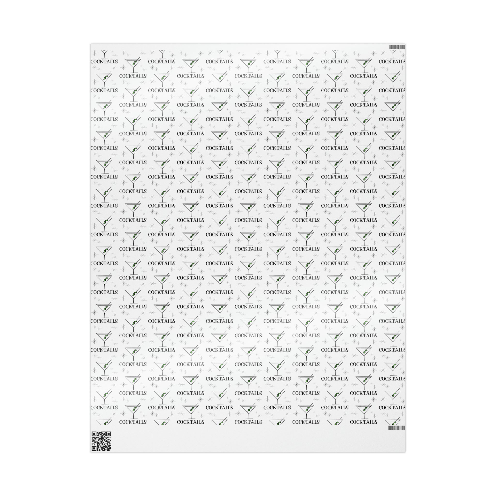 Martini Cocktails Stars Atomic Mid Century Retro Print Holiday Gift Wrap Paper - Glossy Or Matte