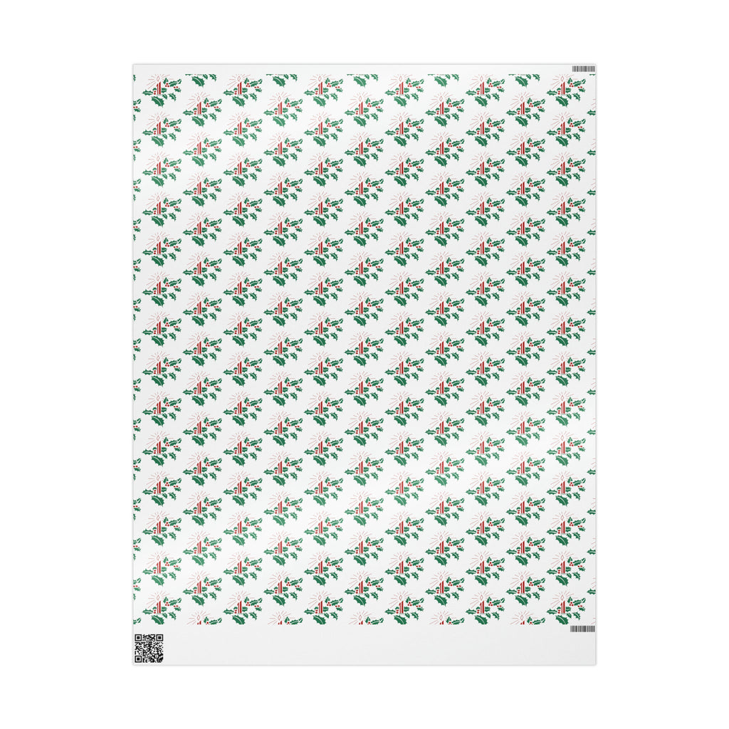 Christmas Candles With Holly Mid Century Retro Christmas Print Holiday Gift Wrap Paper - Glossy Or Matte