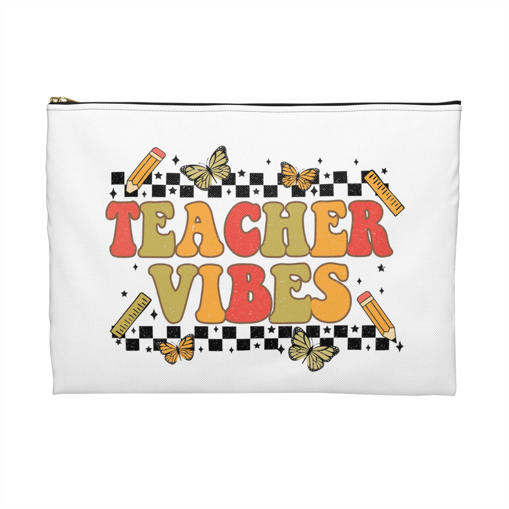 Teacher Vibes Polyester Accessory Pouch Travel Bag