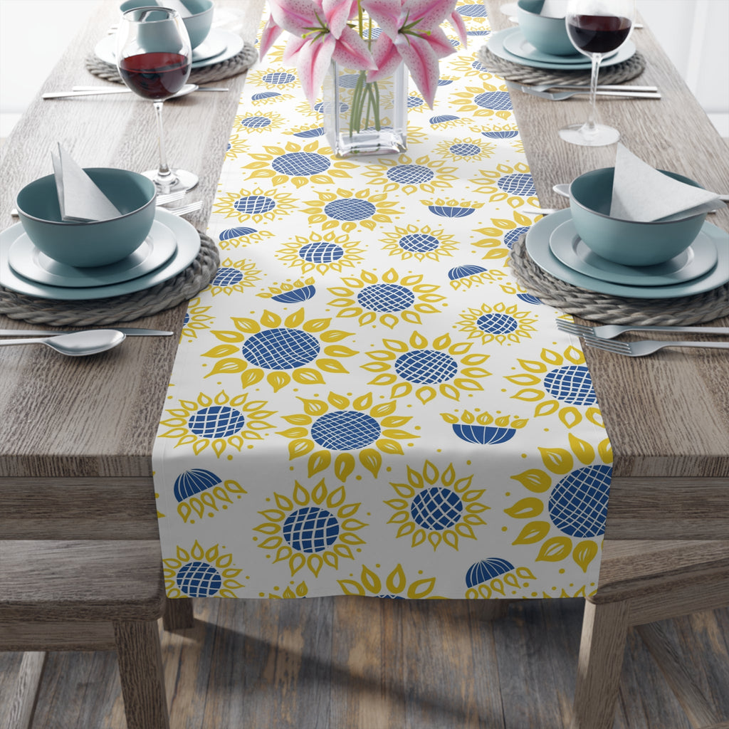 Ukrainian Country Sunflowers Polyester Table Runner