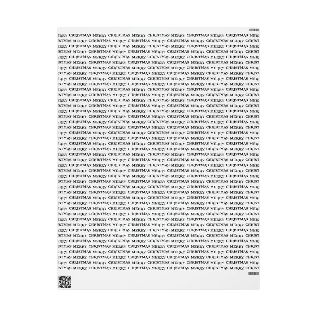 Merry Christmas Black And White Atomic Retro Style Holiday Gift Wrap Paper - Glossy Or Matte