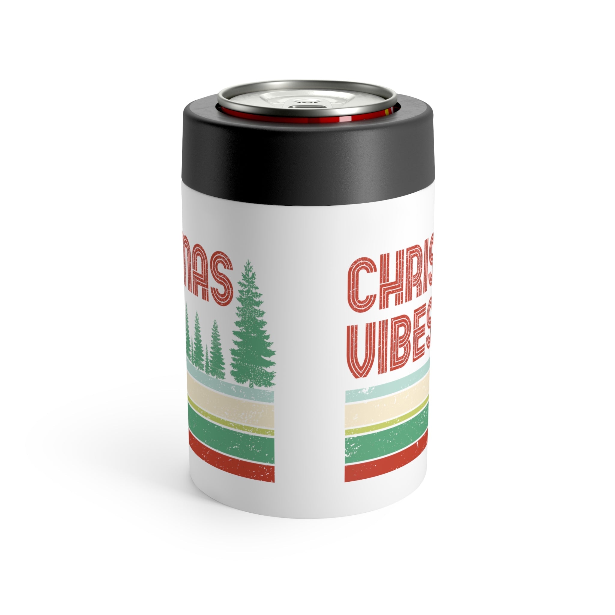 Christmas Vibes Retro Style Christmas Print Stainless Steel Can Holder