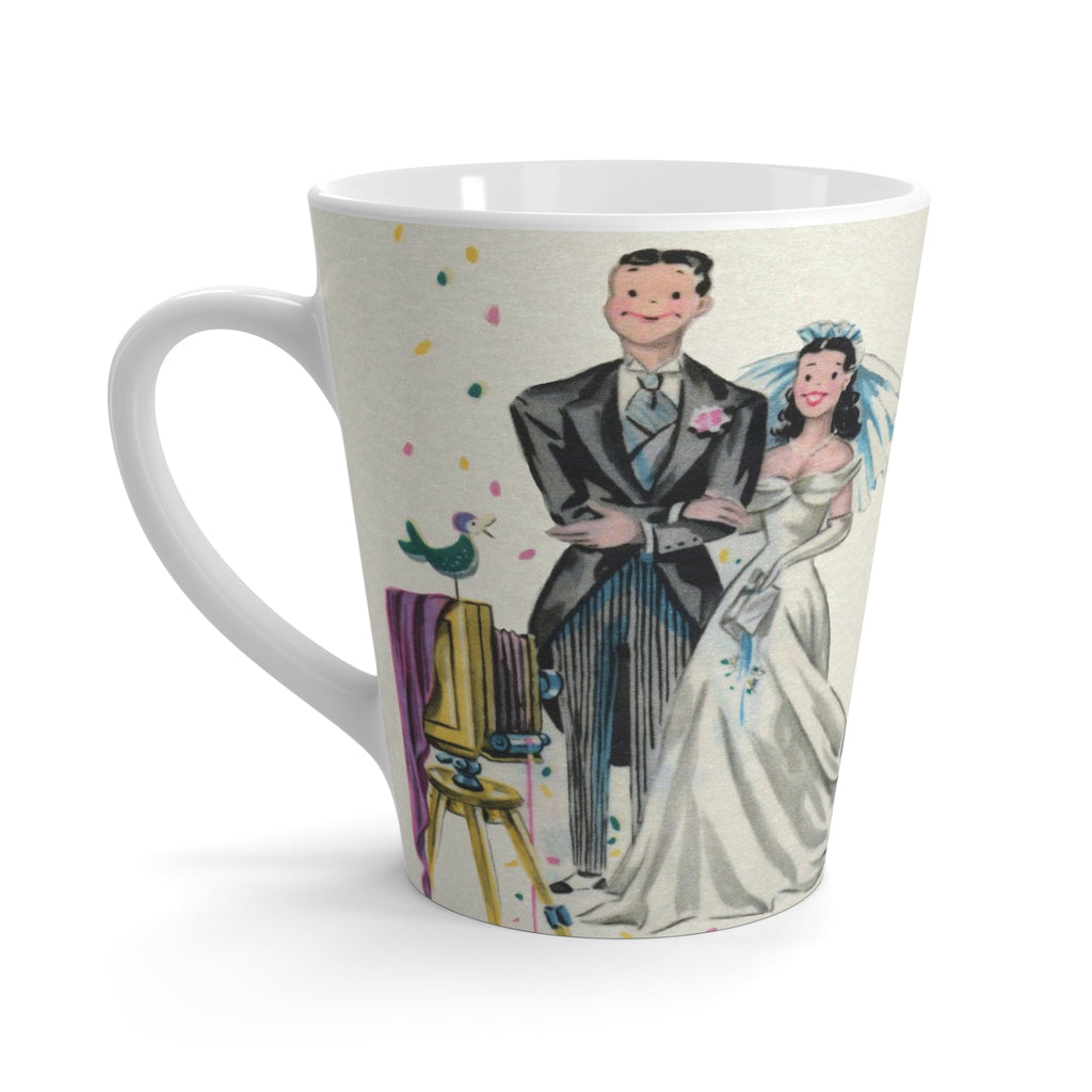 Capture Joyful Moments with Our Midcentury Wedding Couple and Bird Ceramic Latte Mug
