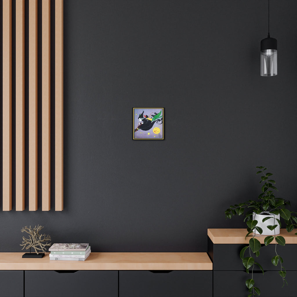 Witch Black Cats Boomride Retro Halloween Print Canvas Gallery Wrap