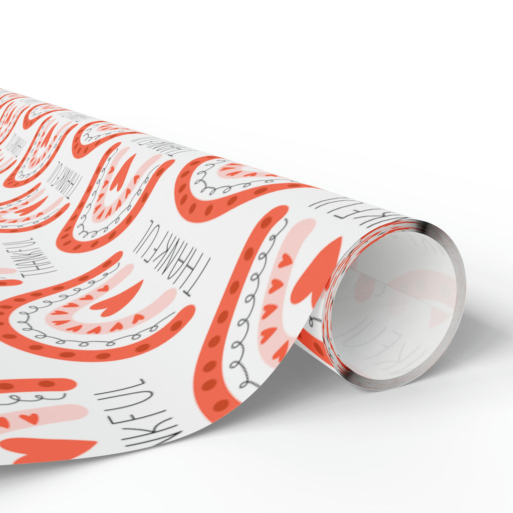 Thankful Boho Rainbow Friendsgiving Thanksgiving Thank You Print Holiday Gift Wrap Paper - Glossy Or Matte
