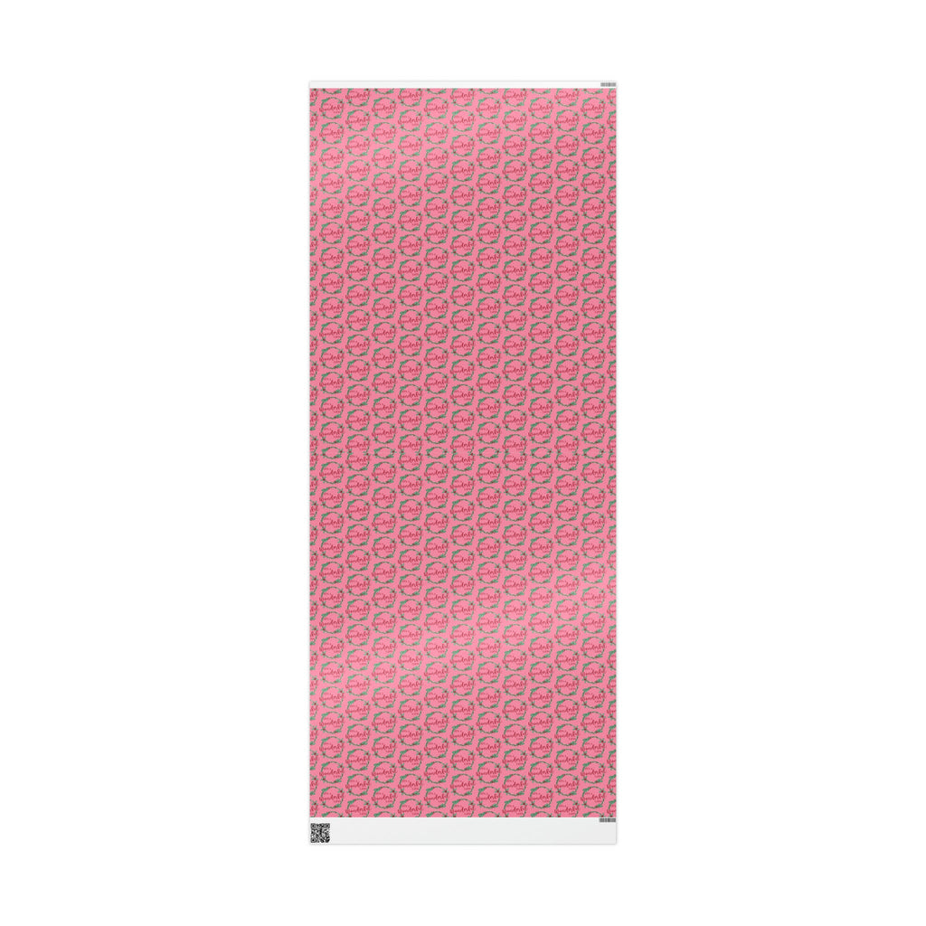 It's A Wonderful Life Christmas Wreath Pink Retro Style Holiday Gift Wrap Paper - Glossy Or Matte