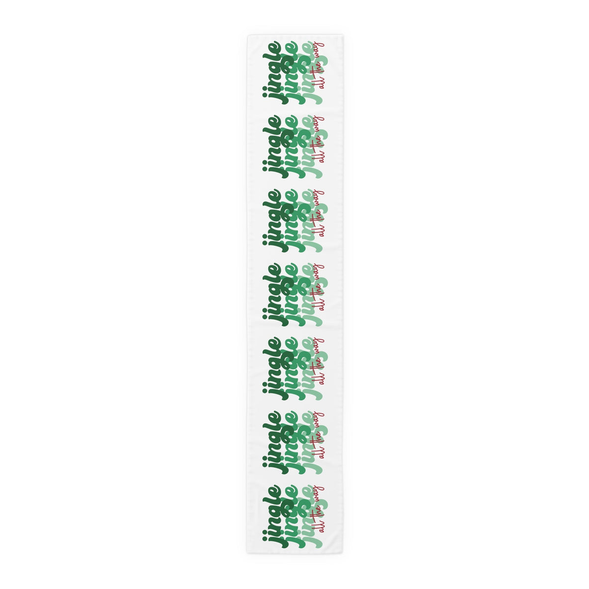 Jingle Jingle Jingle All The Way Retro Style Christmas Print Home Decor Cotton Poly Table Runner
