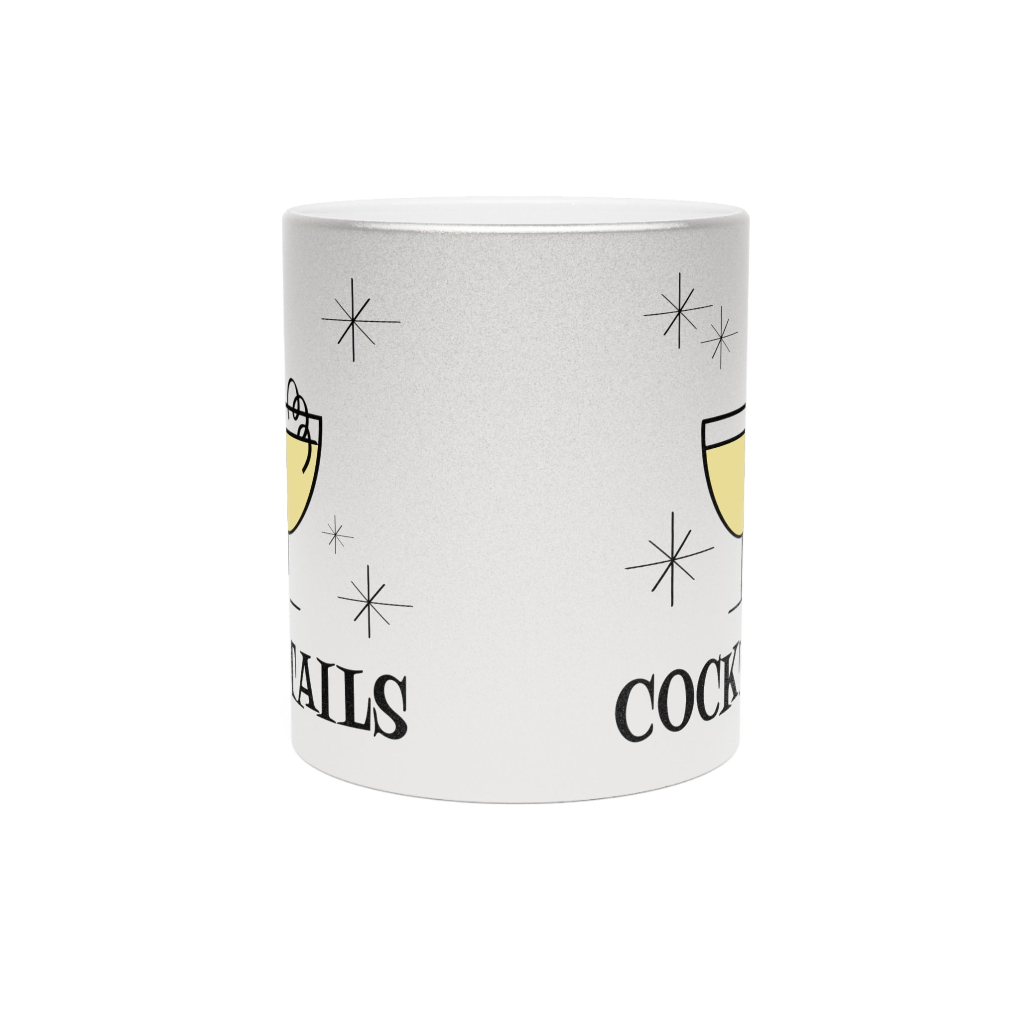 Cocktails Retro Style Silver Metallic Mug