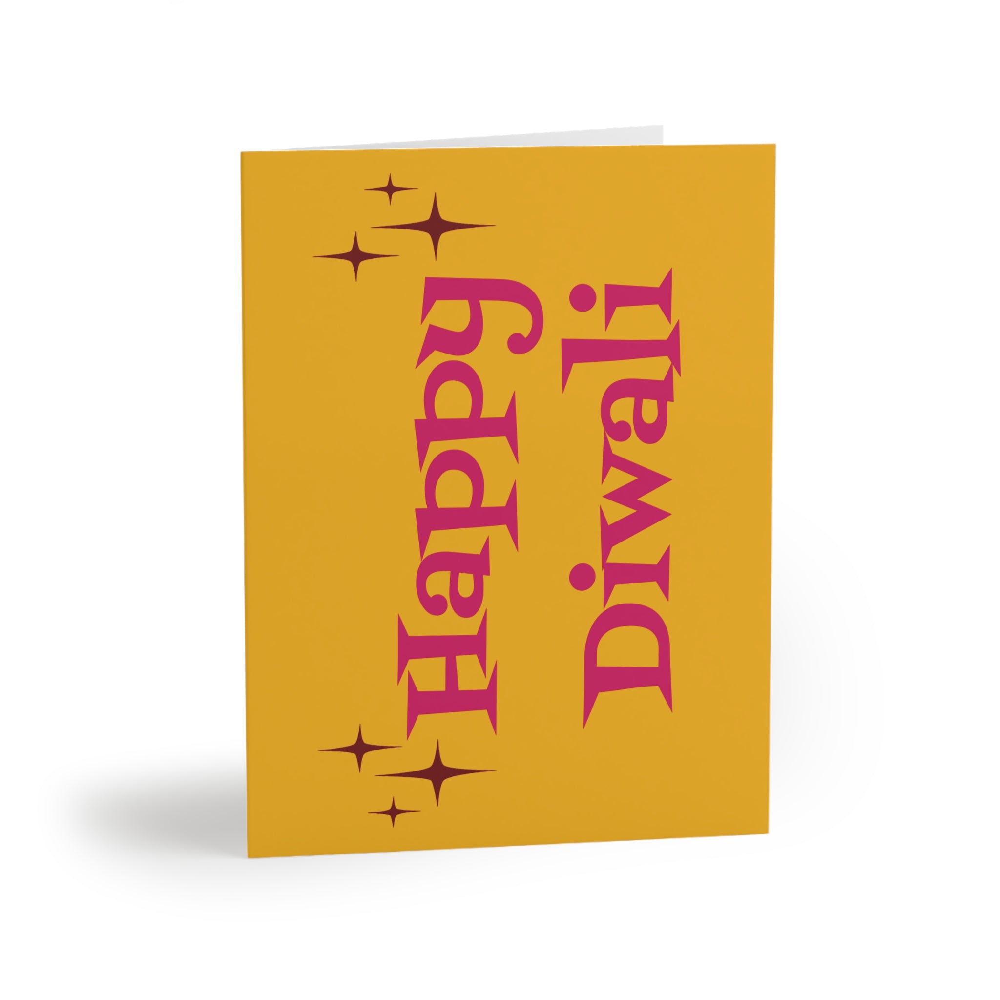 Happy Diwali Starburst Atomic Mid Century Retro Style Holiday Matte Greeting Cards (8, 16, and 24 pcs)