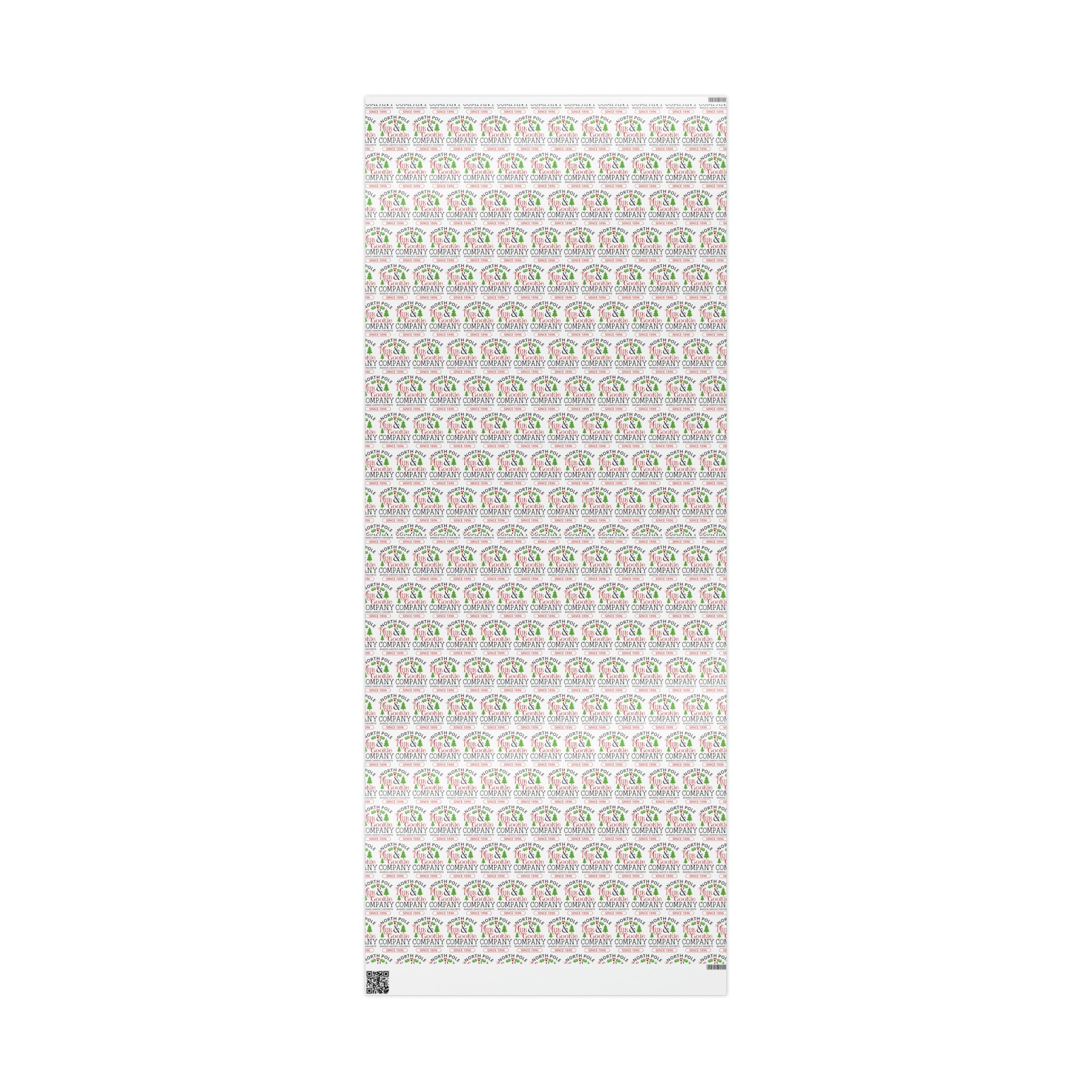 North Pole Milk And Cookie Company Christmas Print Holiday Gift Wrap Paper - Glossy Or Matte