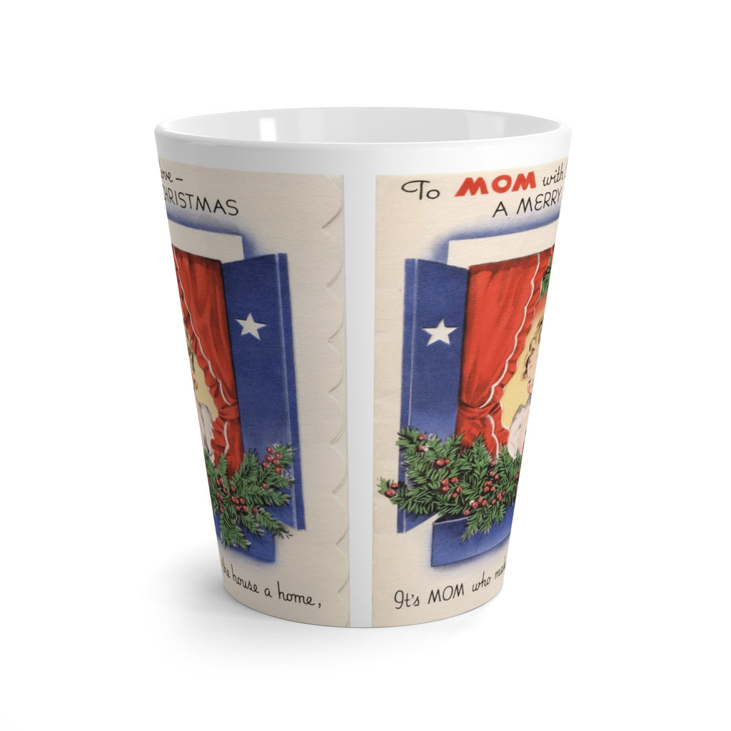 To Mom With Love Merry Christmas Mid Century Retro Christmas Print Latte Coffee Mug