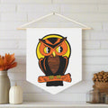 Orange Halloween Owl Mid Century Retro Halloween Print Decor Print Wall Hanging Banner Flag