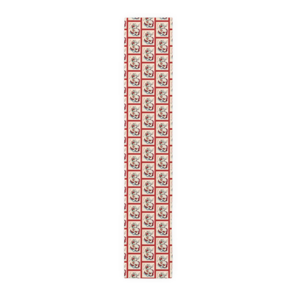 It's Christmas! Santa Calendar Mid Century Retro Christmas Print Home Decor Cotton Poly Table Runner