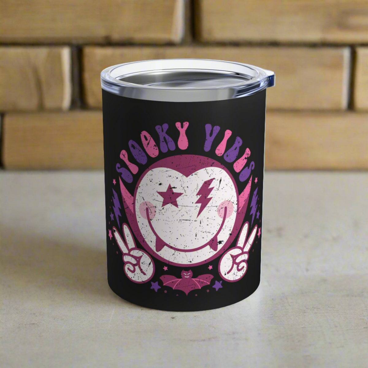 Spooky Vibes Dracula Halloween Stainless Steel Travel Tumbler 10oz