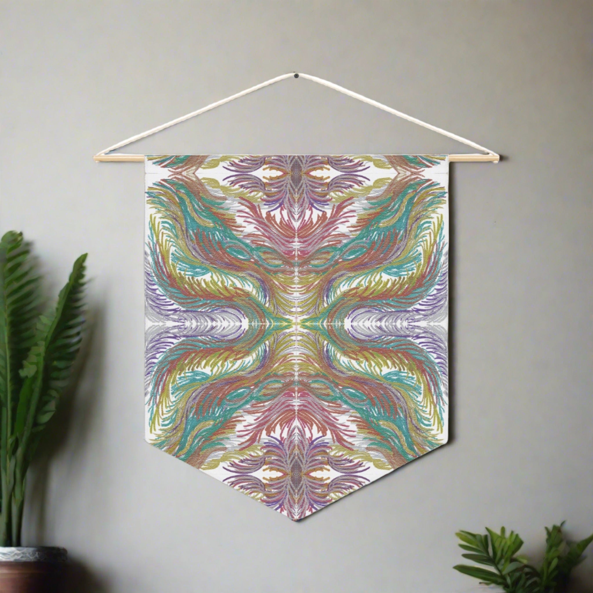 Space Feathers 2 Mosaic Caden Caraco Art Print Wall Hanging Banner Flag