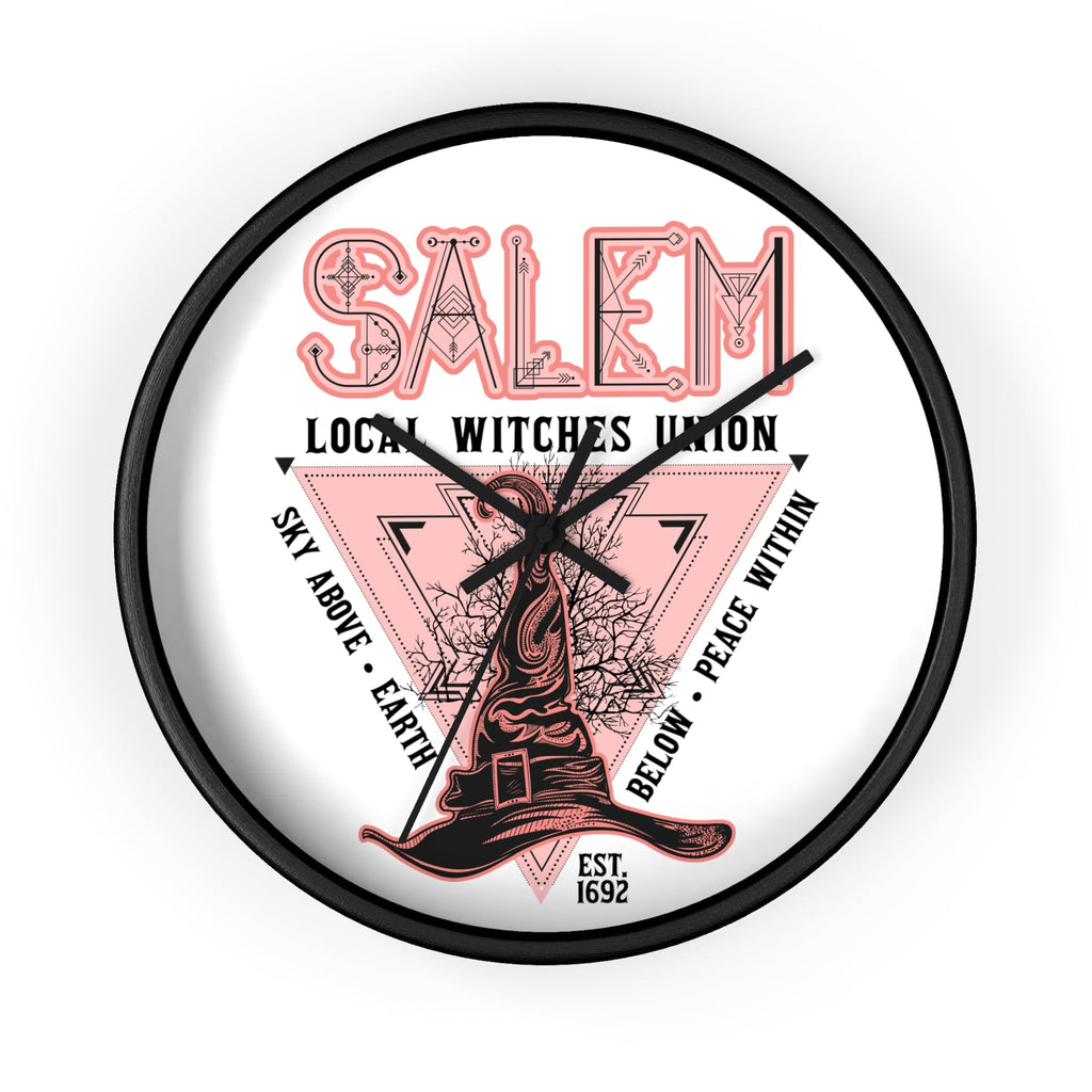 Salem Witches Union Halloween Fall Print Decor Wall Clock