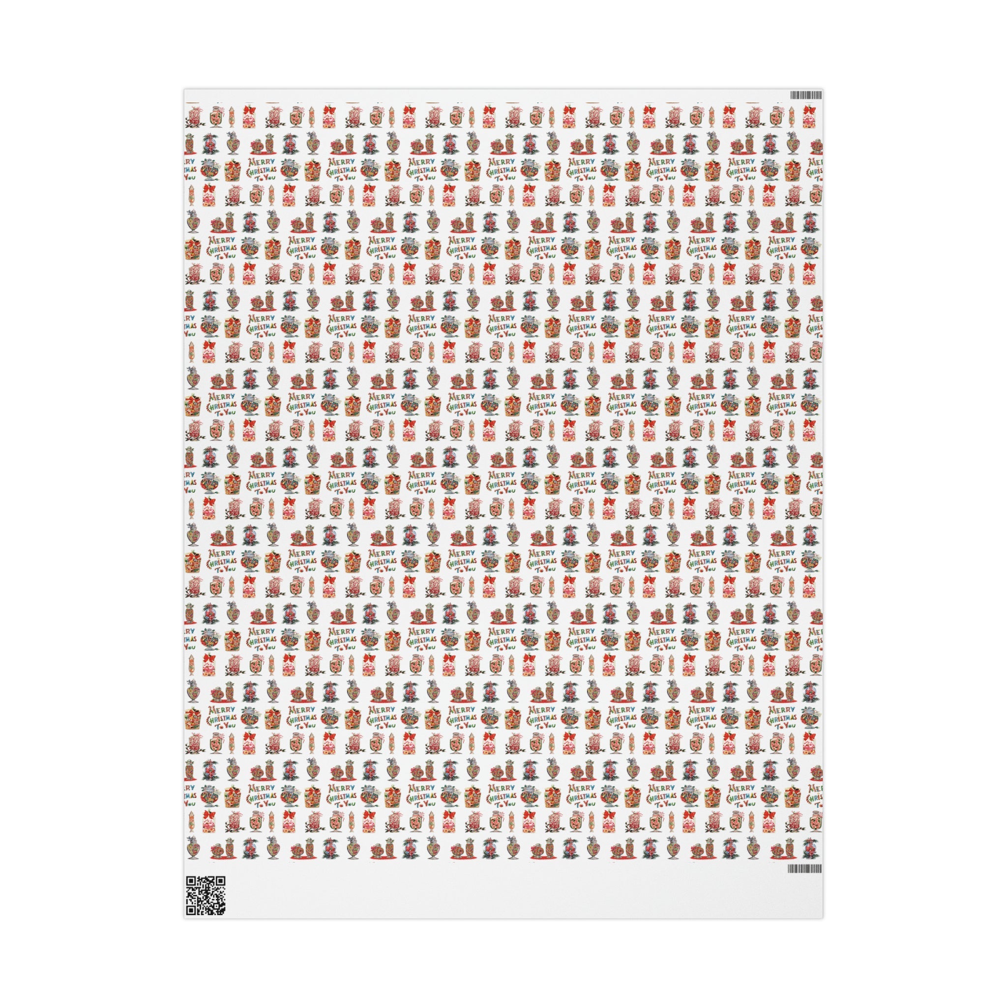 Merry Christmas To You Christmas Candy Mid Century Retro Christmas Print Holiday Gift Wrap Paper - Glossy Or Matte