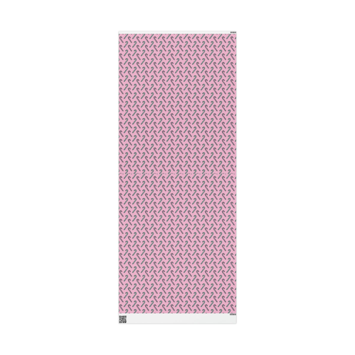 Pink And Teal Pastel Candy Canes Pink Christmas Print Holiday Gift Wrap Paper - Glossy Or Matte