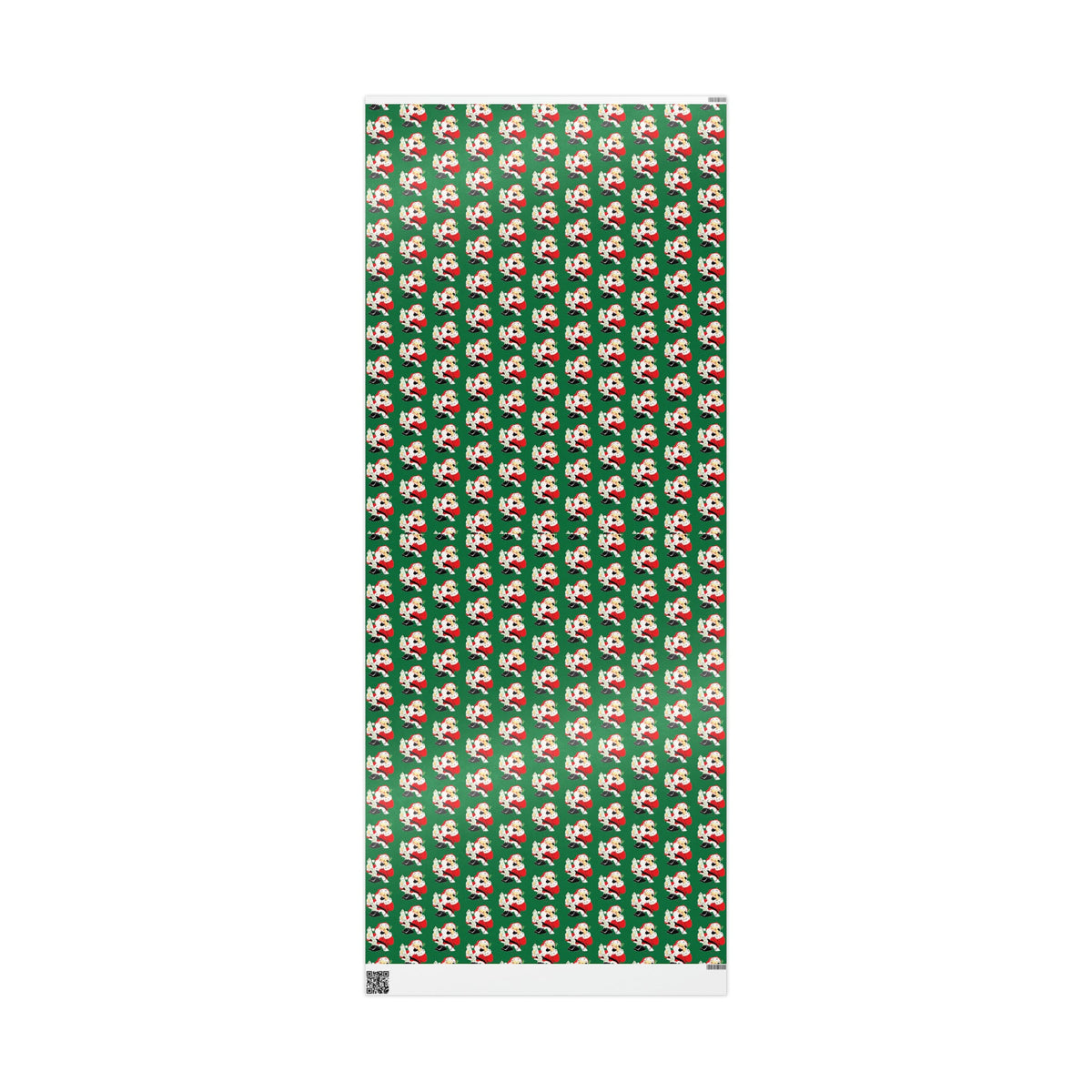 Santa Checking His List On Telephone Green Mid Century Retro Christmas Print Holiday Gift Wrap Paper - Glossy Or Matte