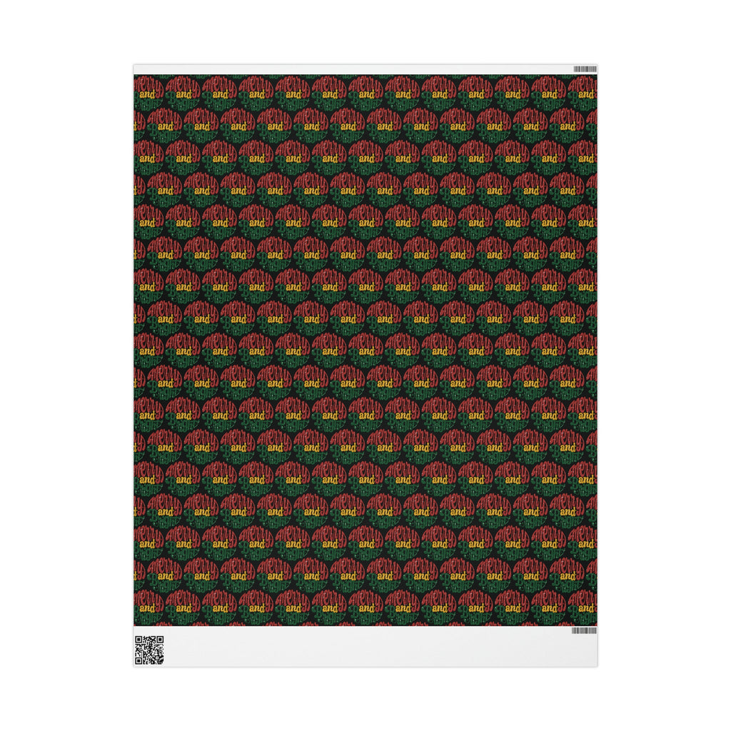 Merry And Bright Black Christmas Print Holiday Gift Wrap Paper - Glossy Or Matte