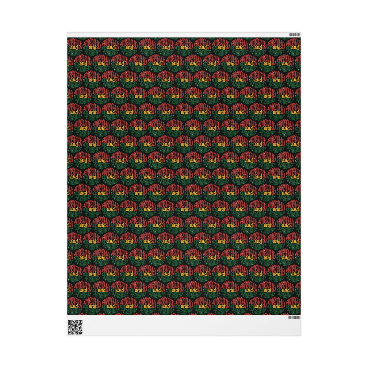 Merry And Bright Black Christmas Print Holiday Gift Wrap Paper - Glossy Or Matte