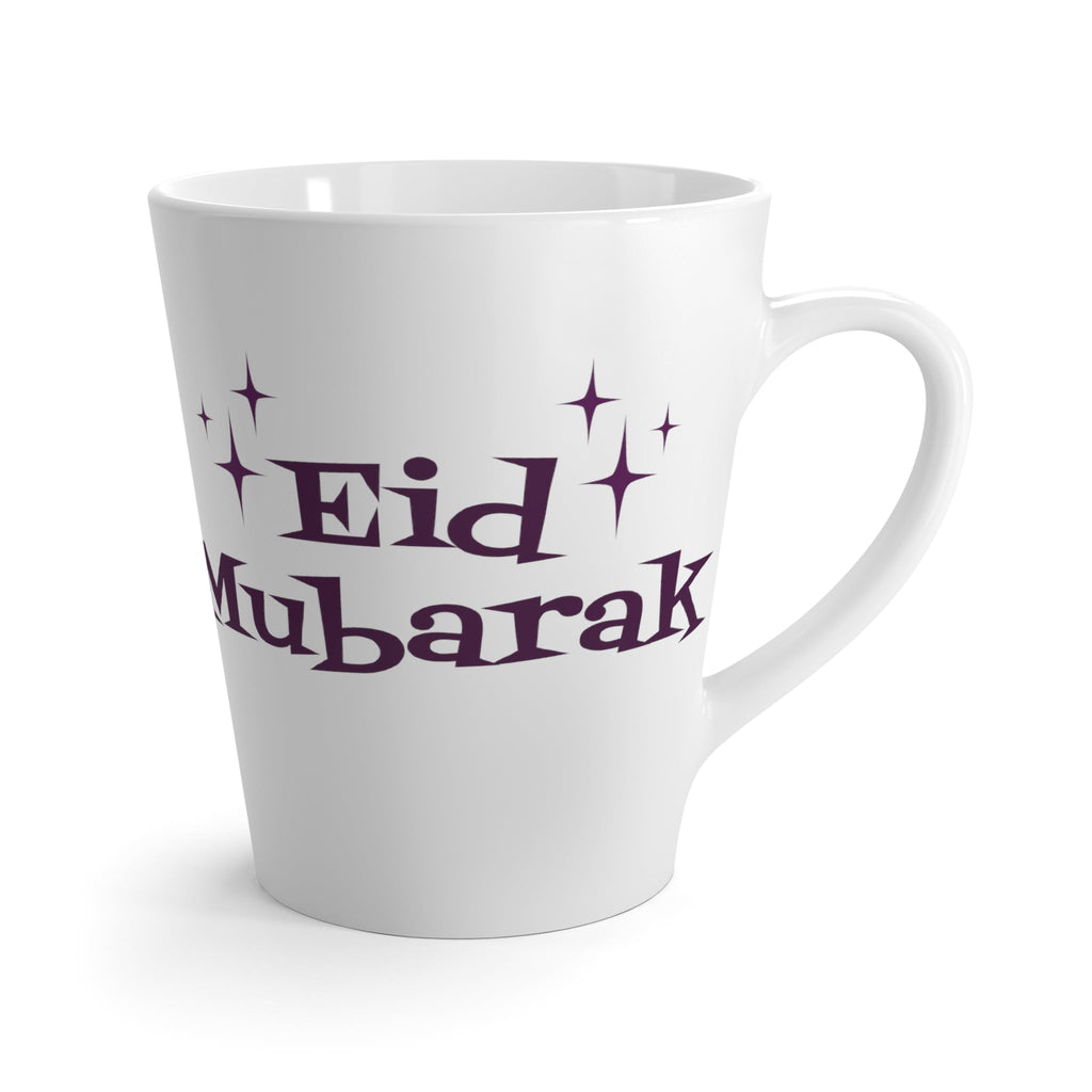 Eid Mubarak Purple Atomic Mid Century Retro Style Latte Mug
