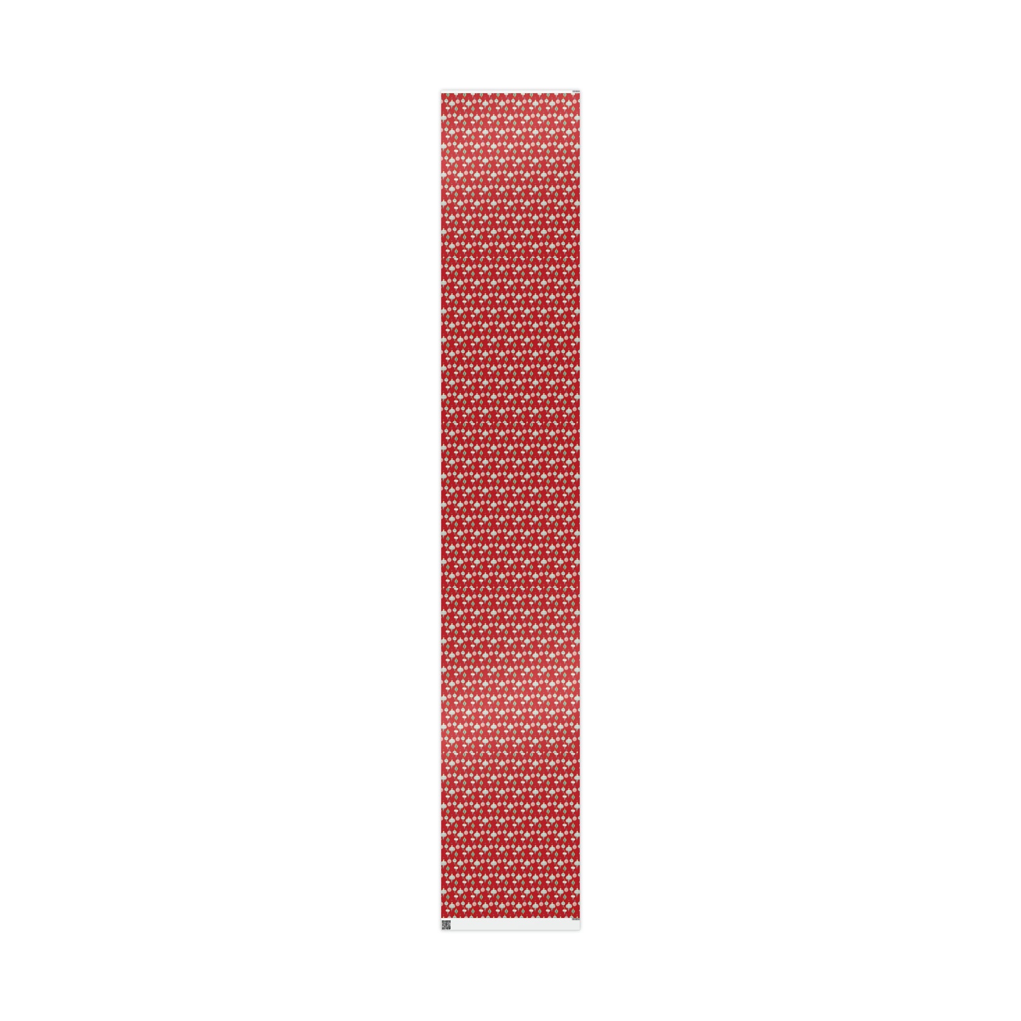 Greetings Christmas Ornaments Red Retro Christmas Style Gift Wrap Paper - Glossy Or Matte