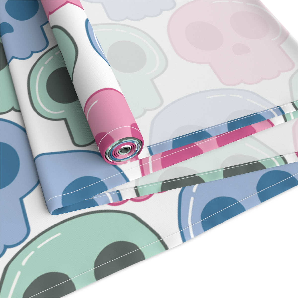 Pastel Goth Cute Halloween Skulls Home Decor Cotton Poly Table Runner