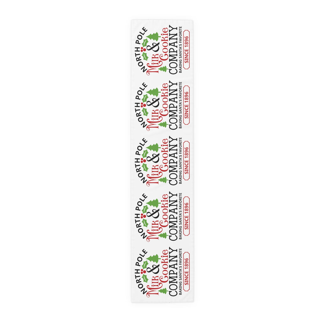 North Pole Milk And Cookie Company Christmas Print Home Decor Cotton Poly Table Runner