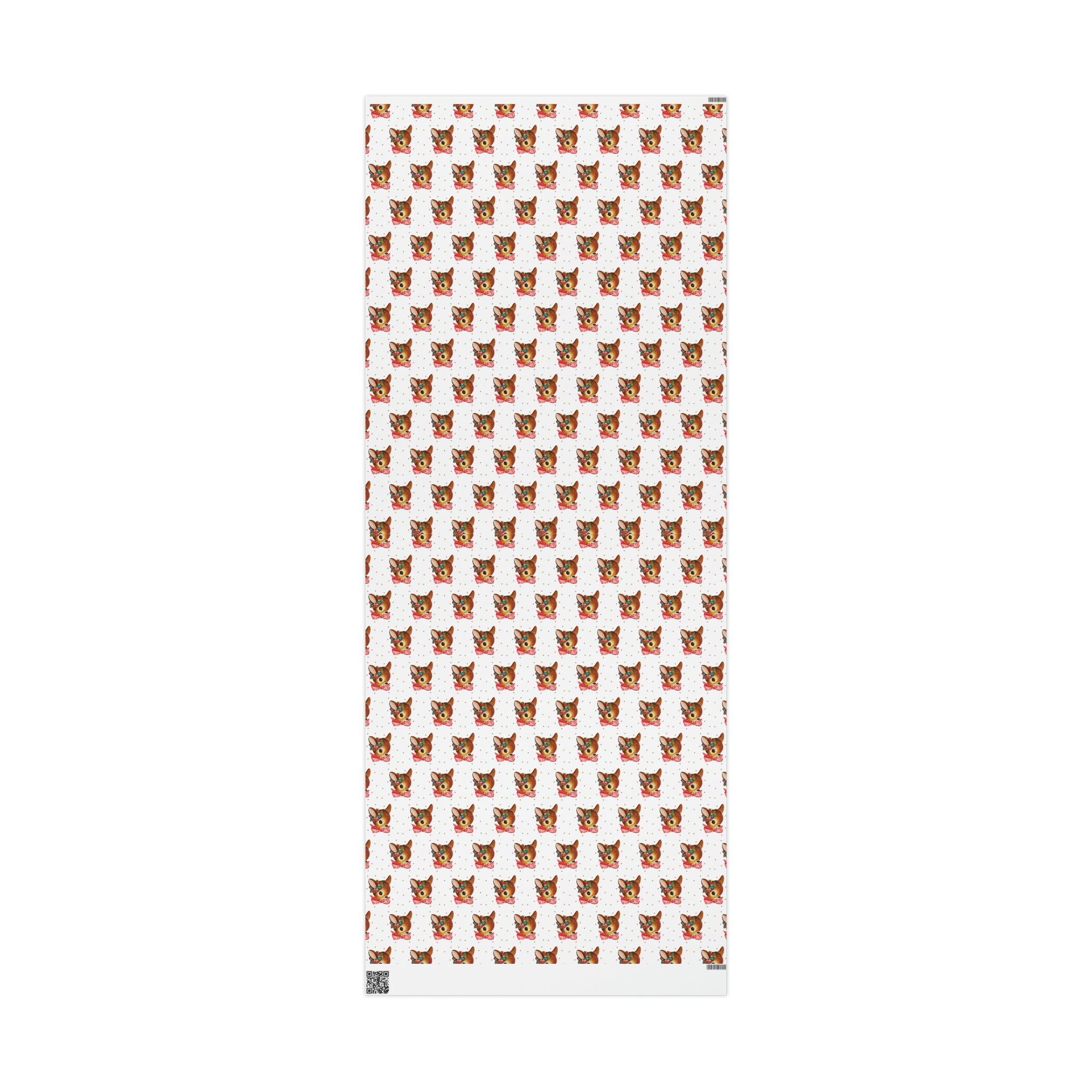 Reindeer Gold Stars Mid Century Retro Christmas Print Holiday Gift Wrap Paper - Glossy Or Matte