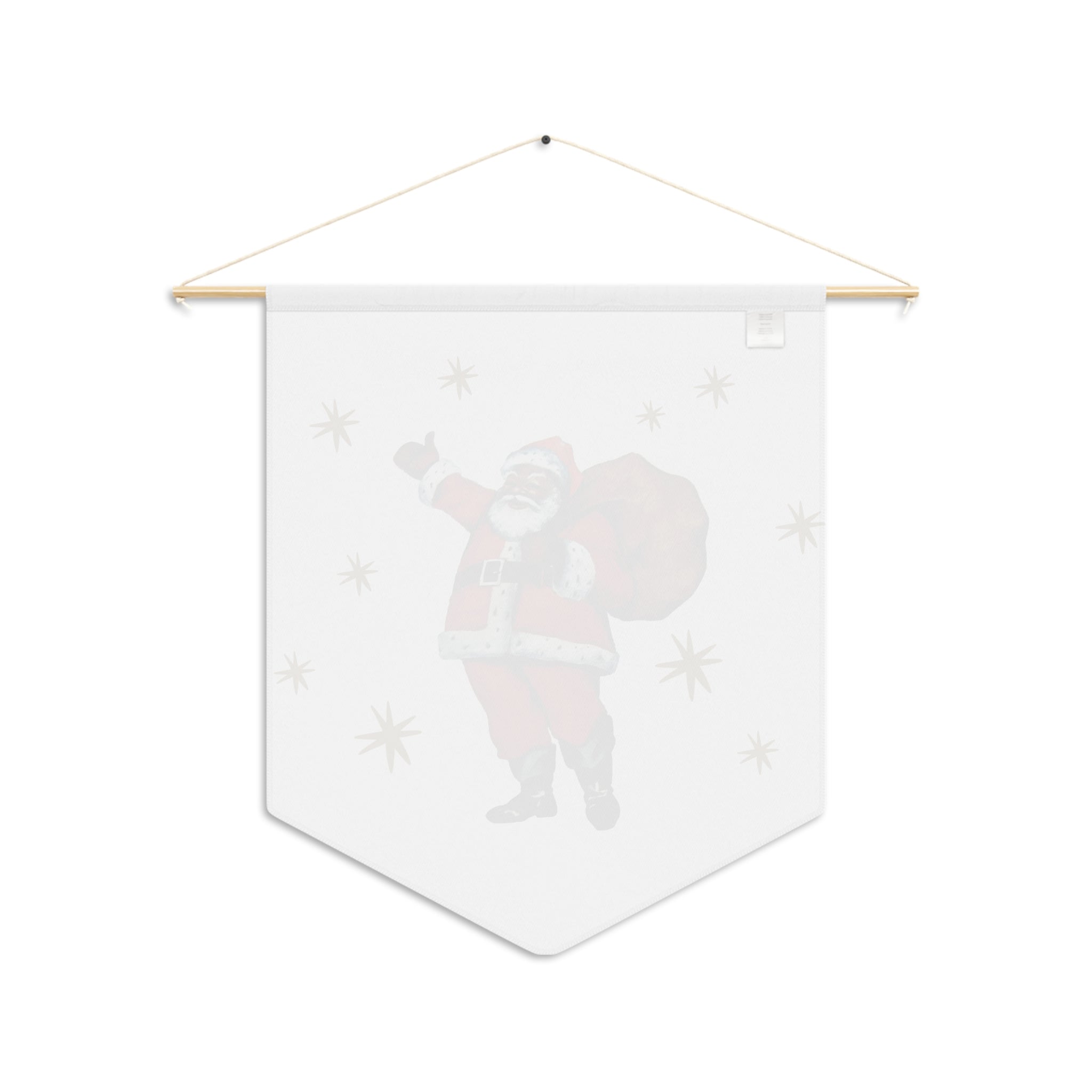 Santa Gold Stars Retro Christmas Print Wall Hanging Banner Flag