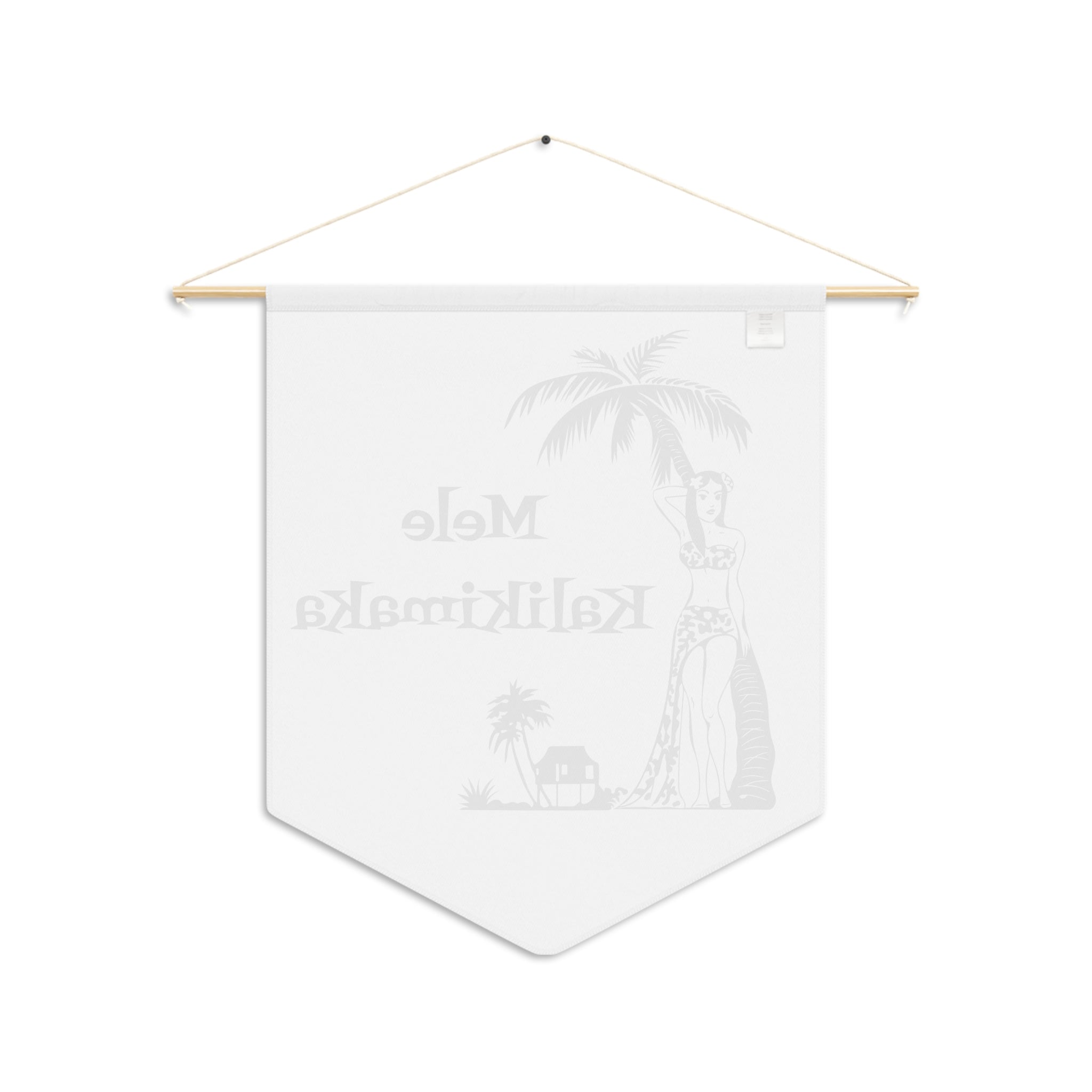 Mele Kalikimaka Hawaiian Girl Atomic Mid Century Retro Style Christmas Print Wall Hanging Banner Flag