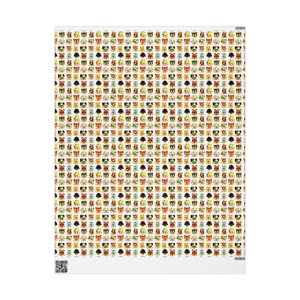 Cute Mid Century Baby Animals Mid Century Retro Print Baby Shower Birthday Holiday Gift Wrap Paper - Glossy Or Matte
