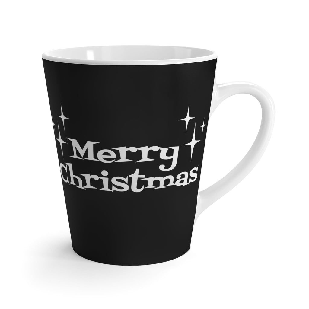 Merry Christmas Black And White Atomic Mid Century Retro Style Latte Mug